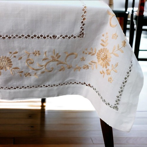 LINEN SET 7PCS EMBROIDERED WITH AZURE FLOWER LINEAHOME