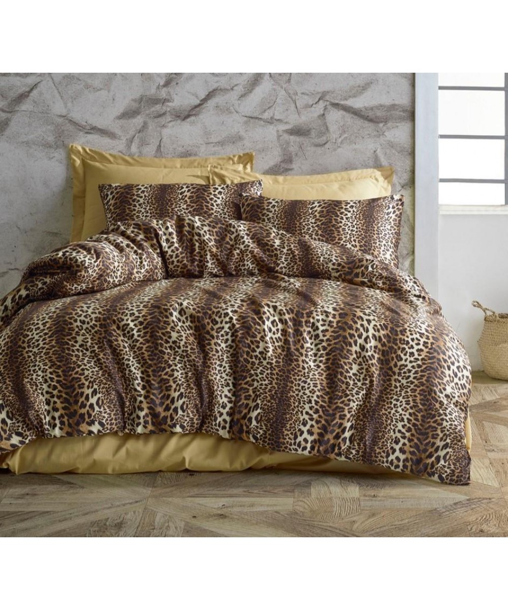 ANIMAL PRINTED SHEET SET BROWN ONLY 160X240 LINEAHOME