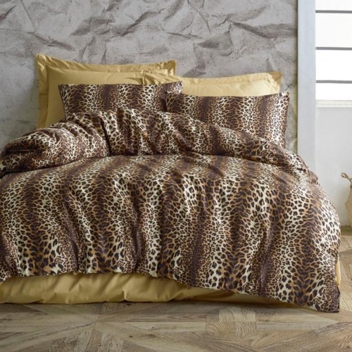 ANIMAL PRINTED SHEET SET BROWN ONLY 160X240 LINEAHOME