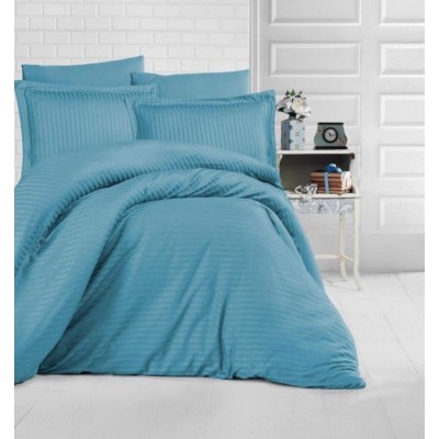 DUVET CASE SINGLE SOFT SATIN PETROL 160X240 LINEAHOME