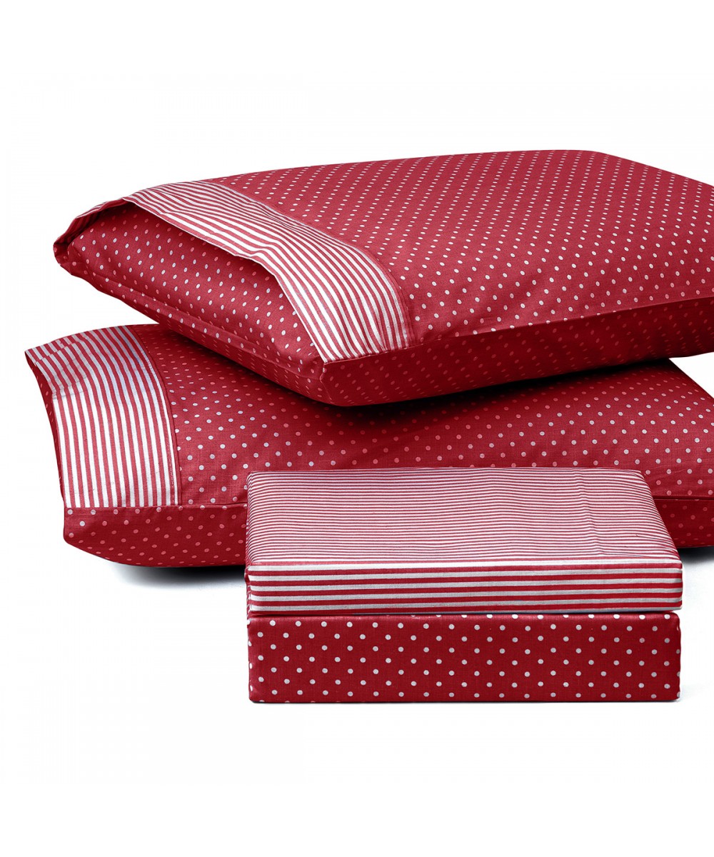 Single polka dot duvet cover set JOY Art 1680 160x240 Red Beauty Home