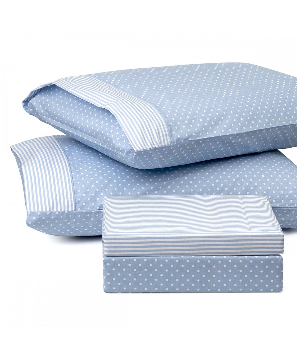 Single polka dot duvet cover set JOY Art 1680 160x240 Blue Beauty Home