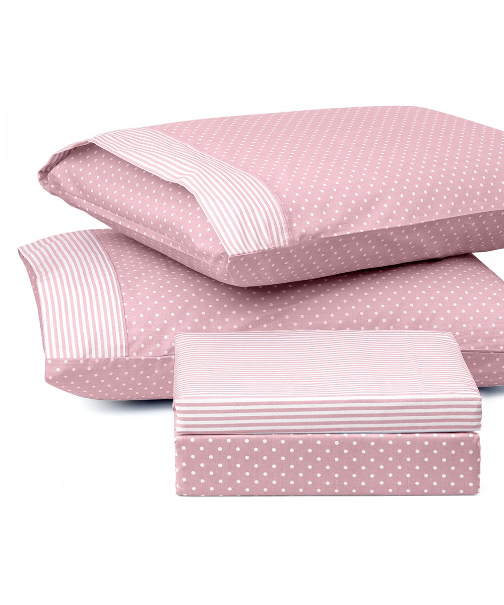 Single polka dot duvet cover set JOY Art 1680 160x240 Pink Beauty Home