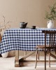 Professional tablecloth Checks Art E8032 145x145 Dark blue Beauty Home