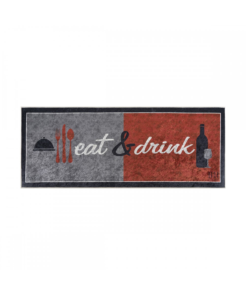 Kitchen mat 9025 0.60x1.60 Grey, Red Beauty Home