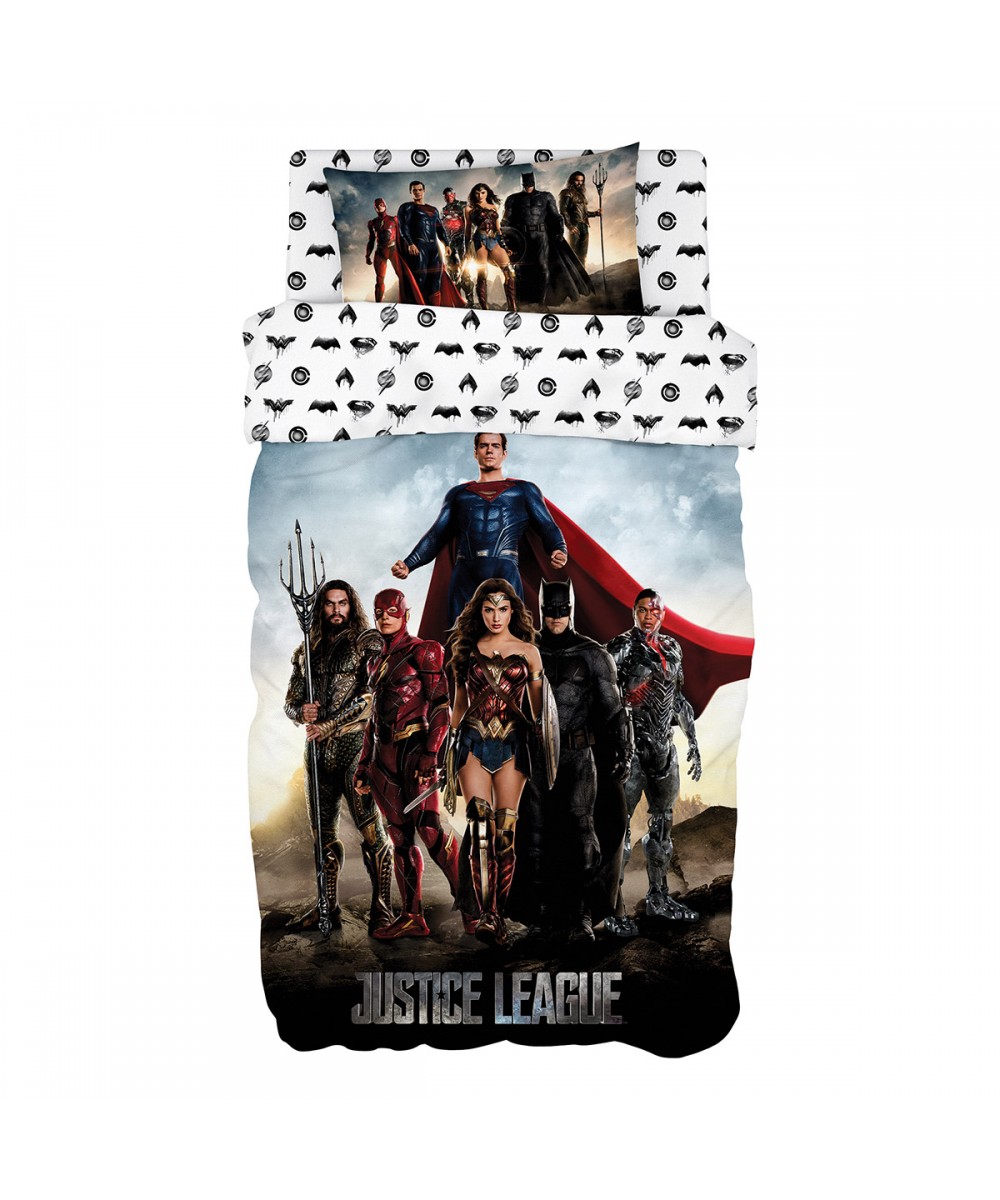 Σετ πάπλωμα μονό Art 6186 Justice League 160x240 Εμπριμέ   Beauty Home