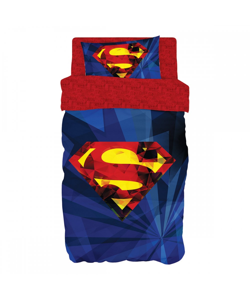 Comforter set single Art 6187 Superman 160x240 Blue Beauty Home