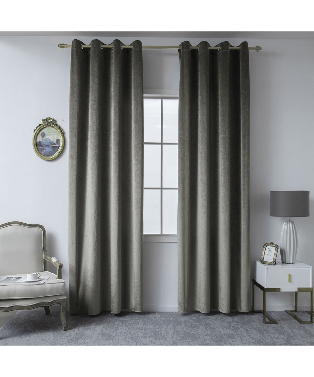 Velvet shading curtain with 8 metal rings Art 8399 140x270 Mink Beauty Home