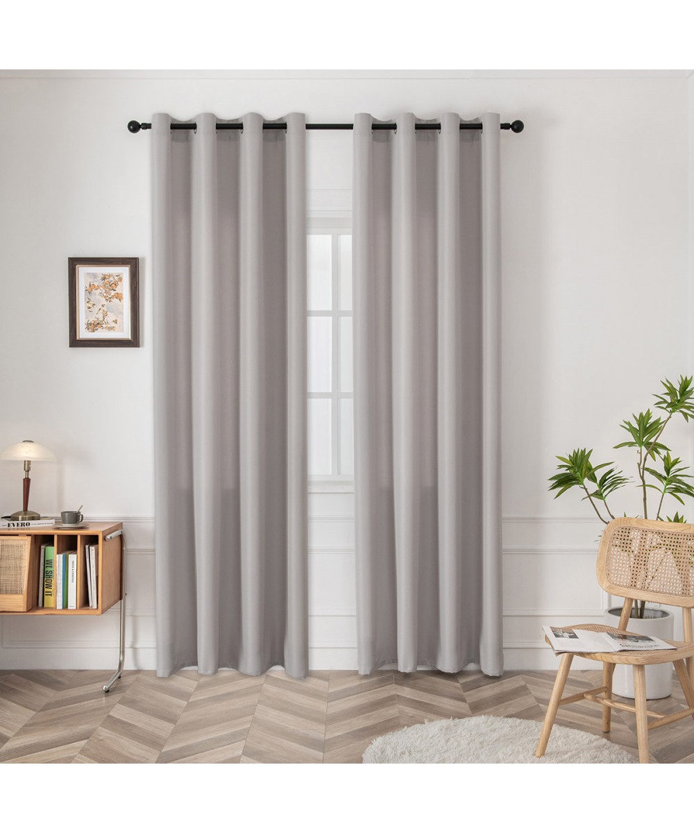 Medium Shade Curtain Fabric Effect Art 8443 Φ320 Silver Beauty Home