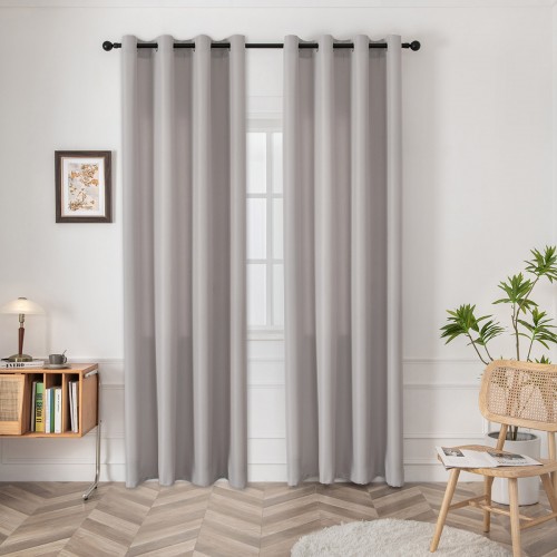 Medium Shade Curtain Fabric Effect Art 8443 Φ320 Silver Beauty Home