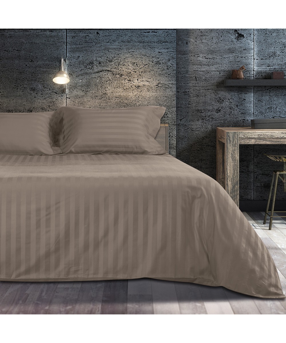 Σετ σεντόνια king size Art 1530 Stripe σε 7 αποχρώσεις 280x270  Μόκα Beauty Home