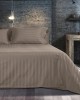 Art 1530 Stripe extra double bed sheet set in 7 shades 240x270 Mocha Beauty Home