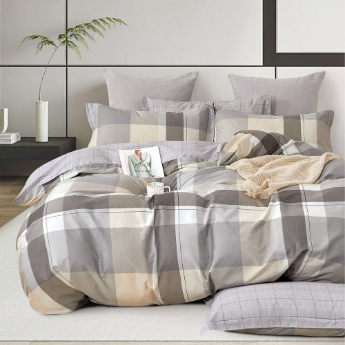 Extra-double sheet set with elastic Art 12132 Louise 165x200 30 Grey,Beige Beauty Home