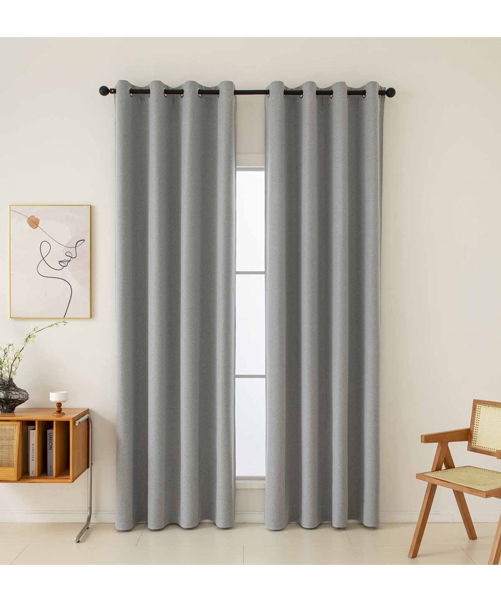 Full Blackout Shading Curtain Fabric Total Art 8446 Fabric Φ280 Gray Beauty Home