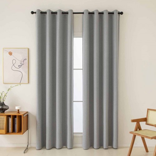 Full Blackout Shading Curtain Fabric Total Art 8446 Fabric Φ280 Gray Beauty Home