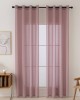 Gauze curtain monochrome with 8 metal rings Fit Art 8447 140x270 Pink Beauty Home