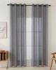 Gauze curtain monochrome with 8 metal rings Sharp Art 8448 140x270 Anthracite Beauty Home