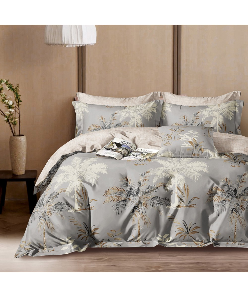 Σετ παπλωματοθήκη υπέρδιπλη Art 12615 Olivier 230x250 Γκρι   Beauty Home