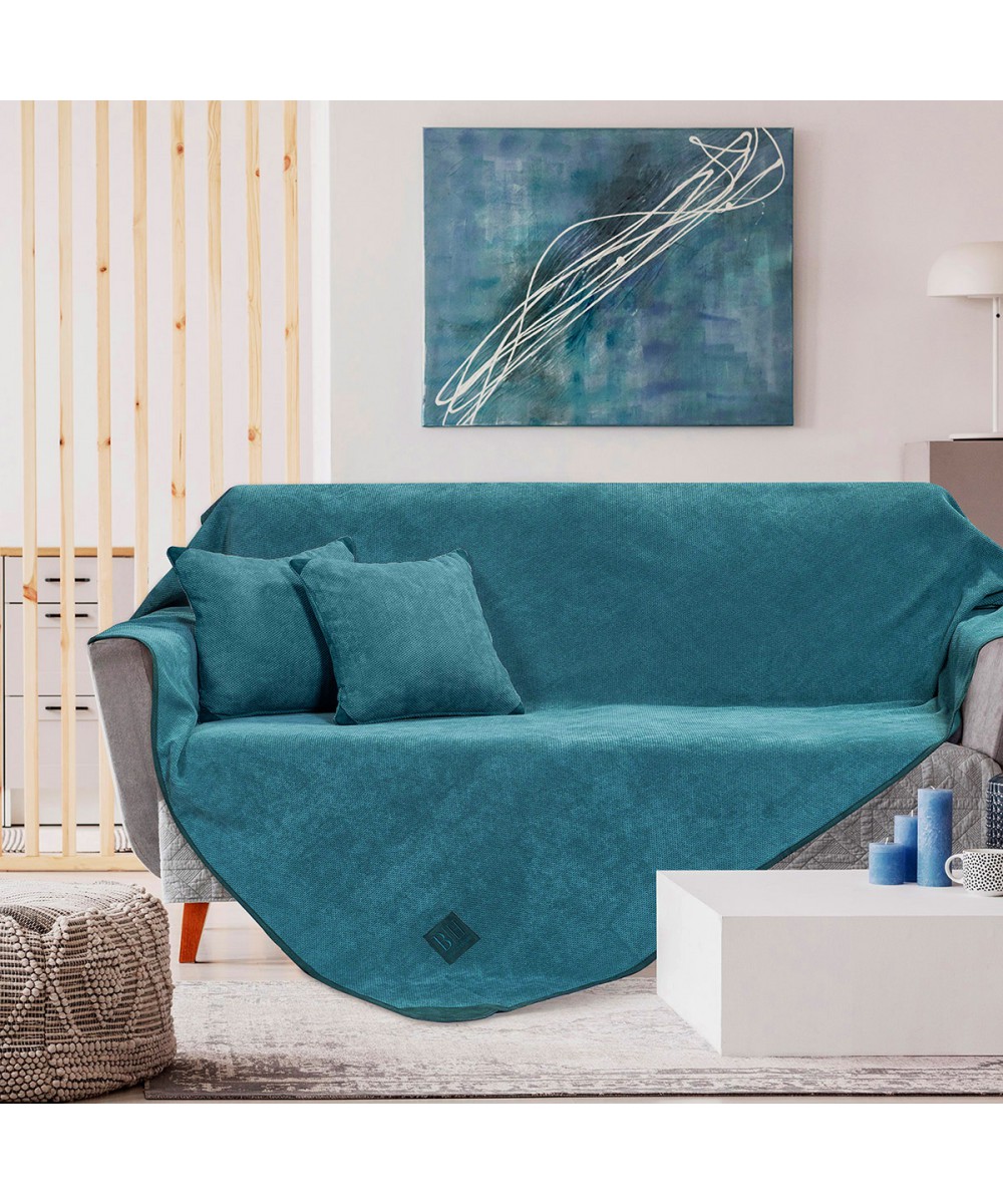 Ριχτάρι Τετραθέσιο Micro velour 180x350 Art 8406 Τετραθέσιο Πετρόλ   Beauty Home