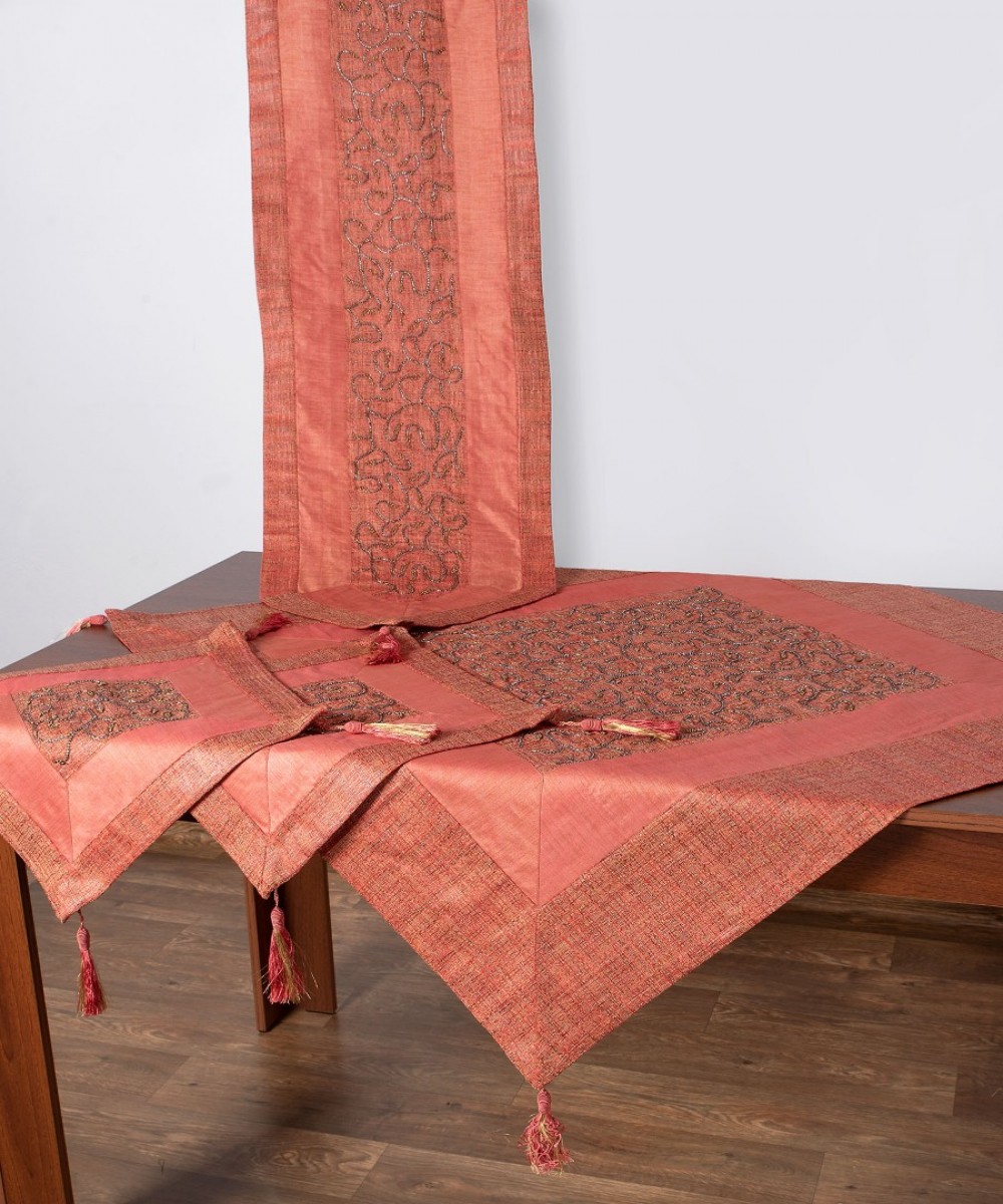 Set of 4 (100cm x 100cm, 40cm x 130cm, 2x40cm x 40cm) Artemis Pomegranate