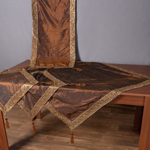 Set of 4 pieces (100cm x 100cm, 50cm x 150cm, 2x50cm x 50cm) Athena Brown