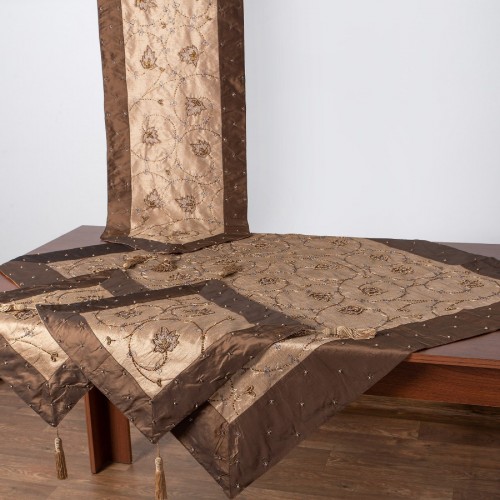 Set of 4 pieces (100cm x 100cm, 40cm x 130cm, 2x40cm x 40cm) Hera Brown