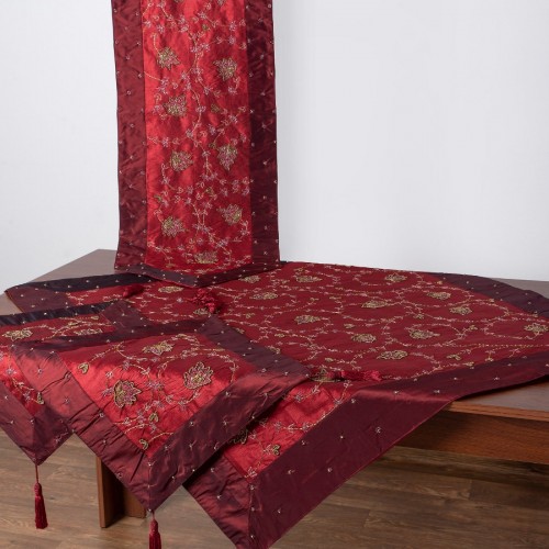 Set of 4 (100cm x 100cm, 40cm x 130cm, 2x40cm x 40cm) Hera Bordeaux