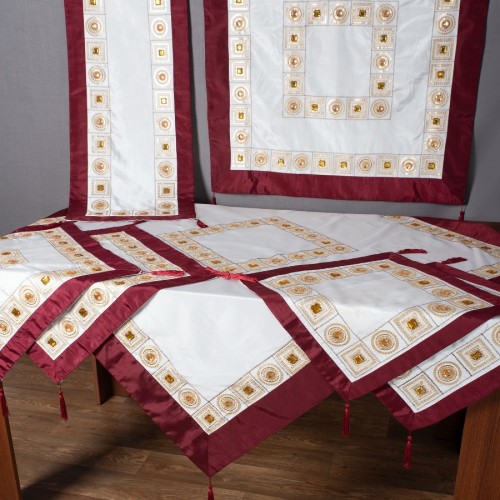 Set of 7 pieces (85cm x 85cm, 40cm x 110cm, 130cm x 130cm, 2x45cm x 45cm, 2x55cm x 55cm) 612 XN-03 White