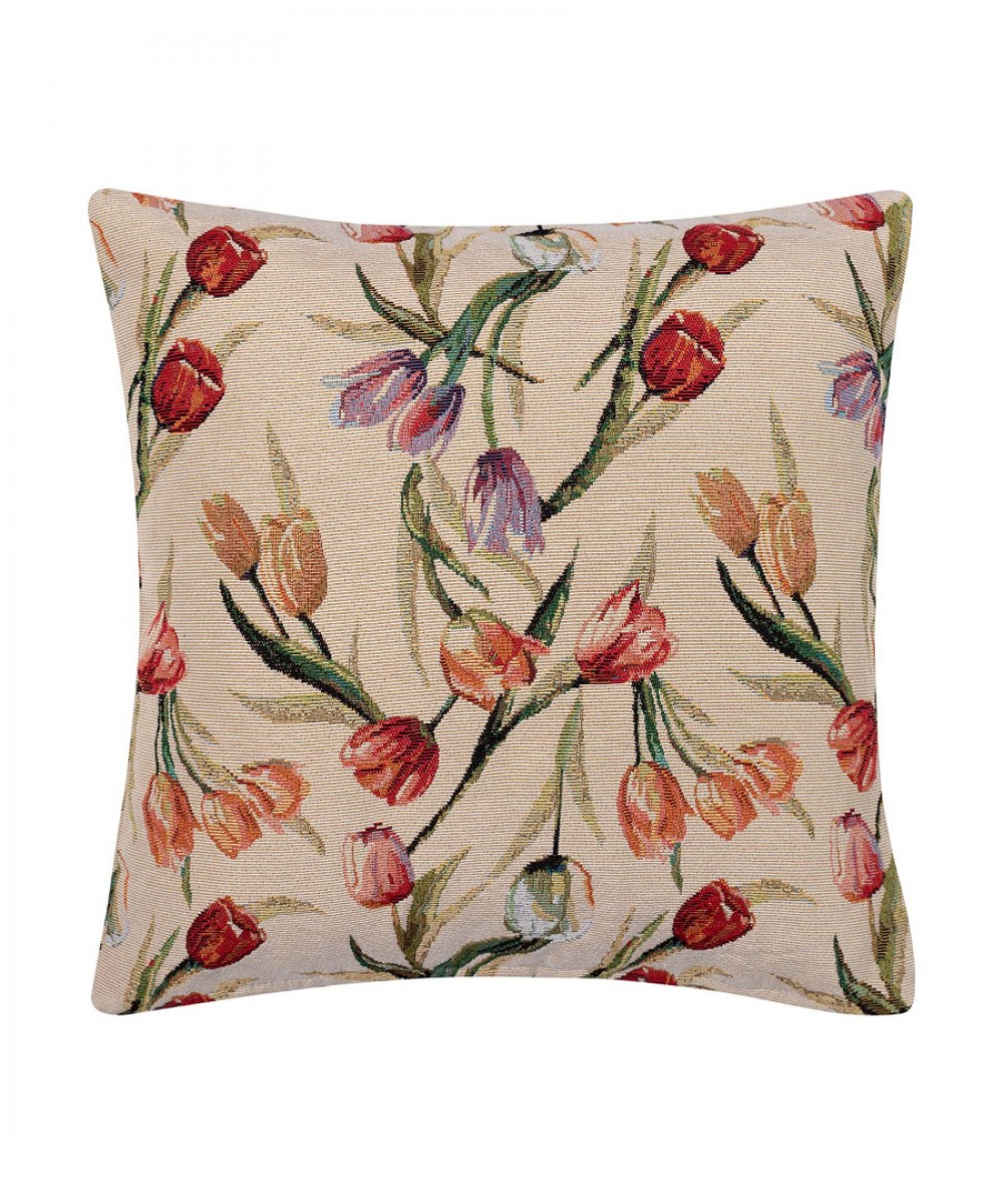 Fabric pillow case (45cm x 45cm) tulip