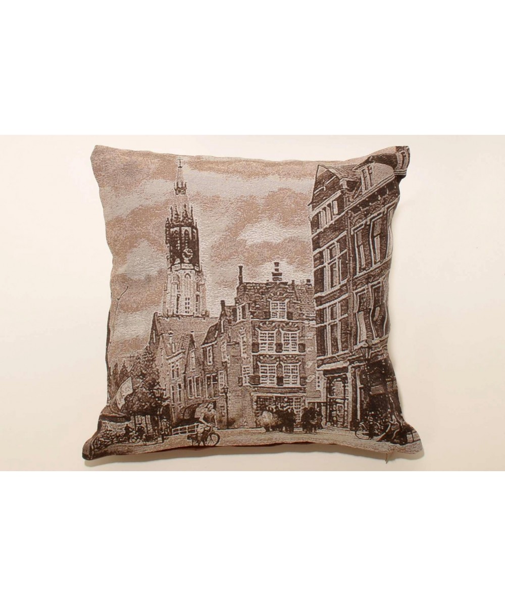 CUSHION (45cm x 45cm) BRITISH ROAD BROWN