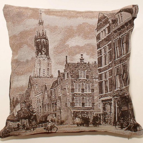 CUSHION (45cm x 45cm) BRITISH ROAD BROWN