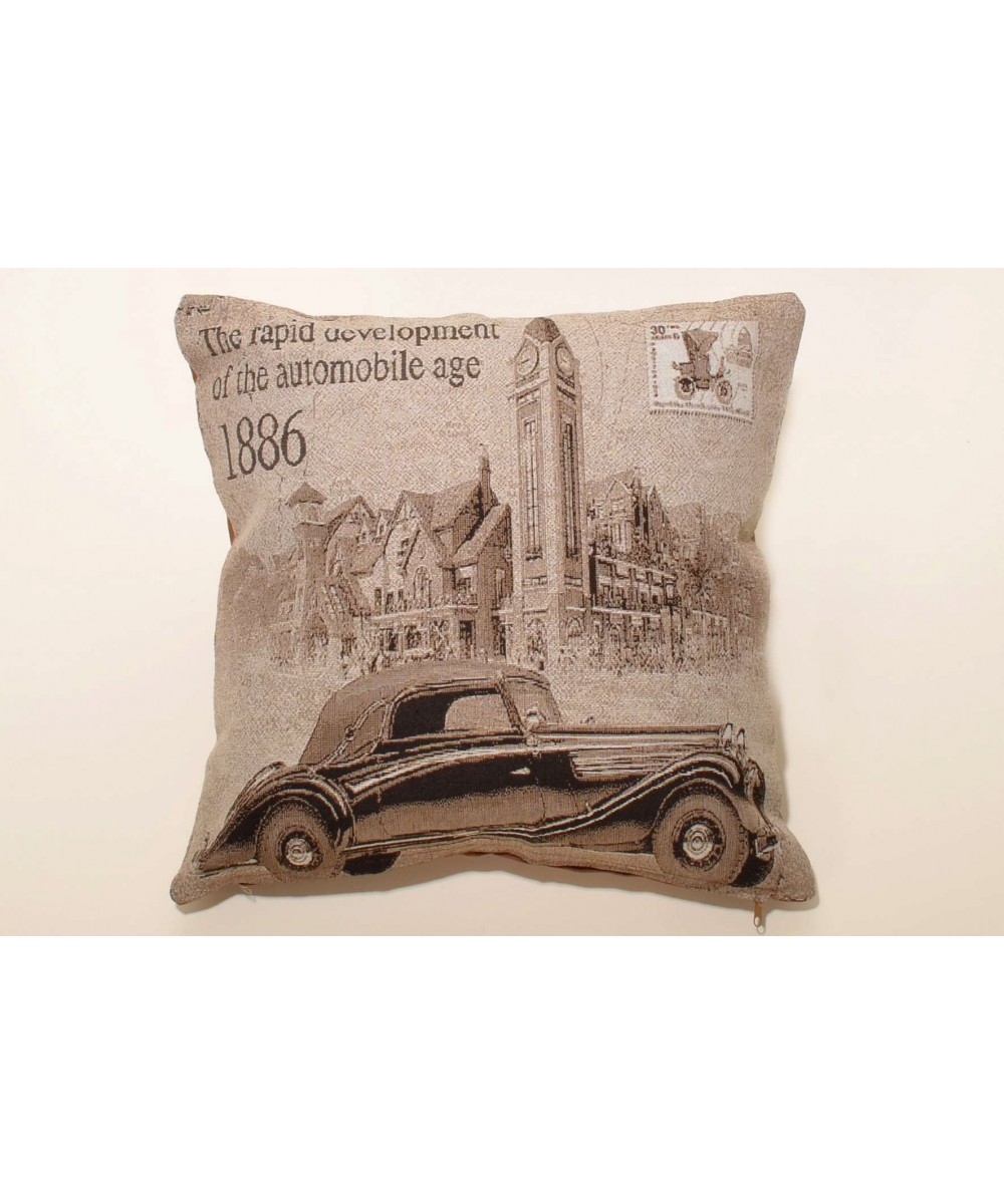 CUSHION (45cm x 45cm) CARS BROWN