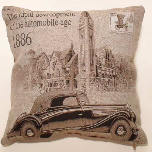 CUSHION (45cm x 45cm) CARS BROWN