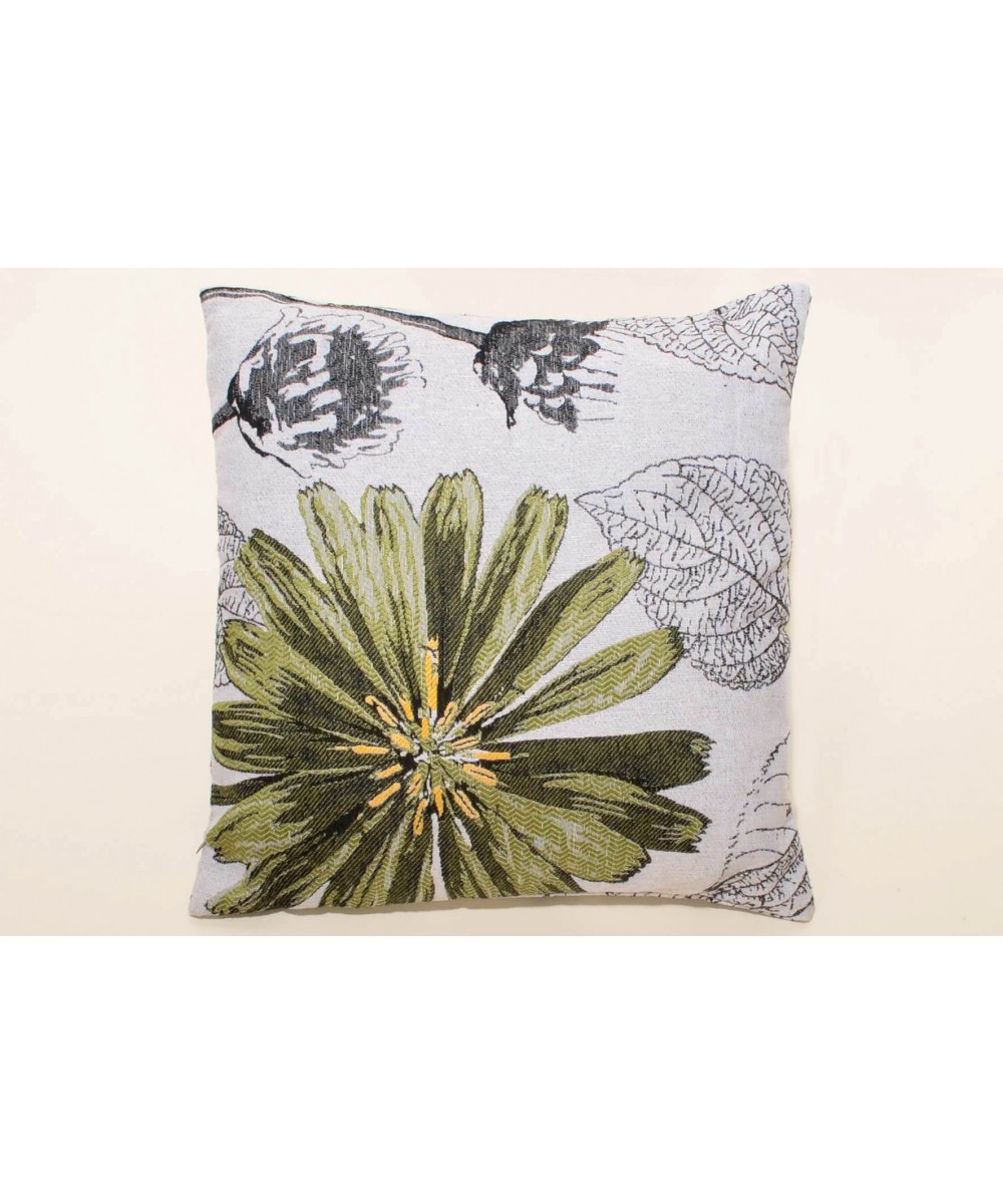 PILLOWCASE (45cm x 45cm) FLOWER GREEN