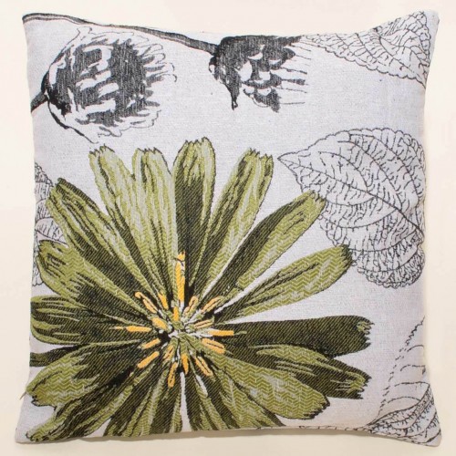 PILLOWCASE (45cm x 45cm) FLOWER GREEN