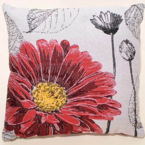 PILLOW CASE (45cm x 45cm) FLOWER RED