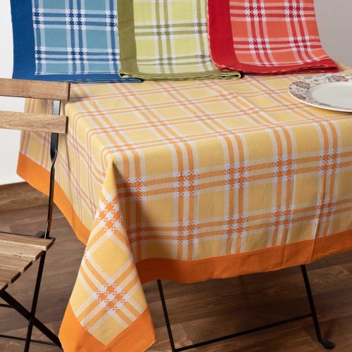 tablecloths (140cm x 180cm) moda white checkered green 