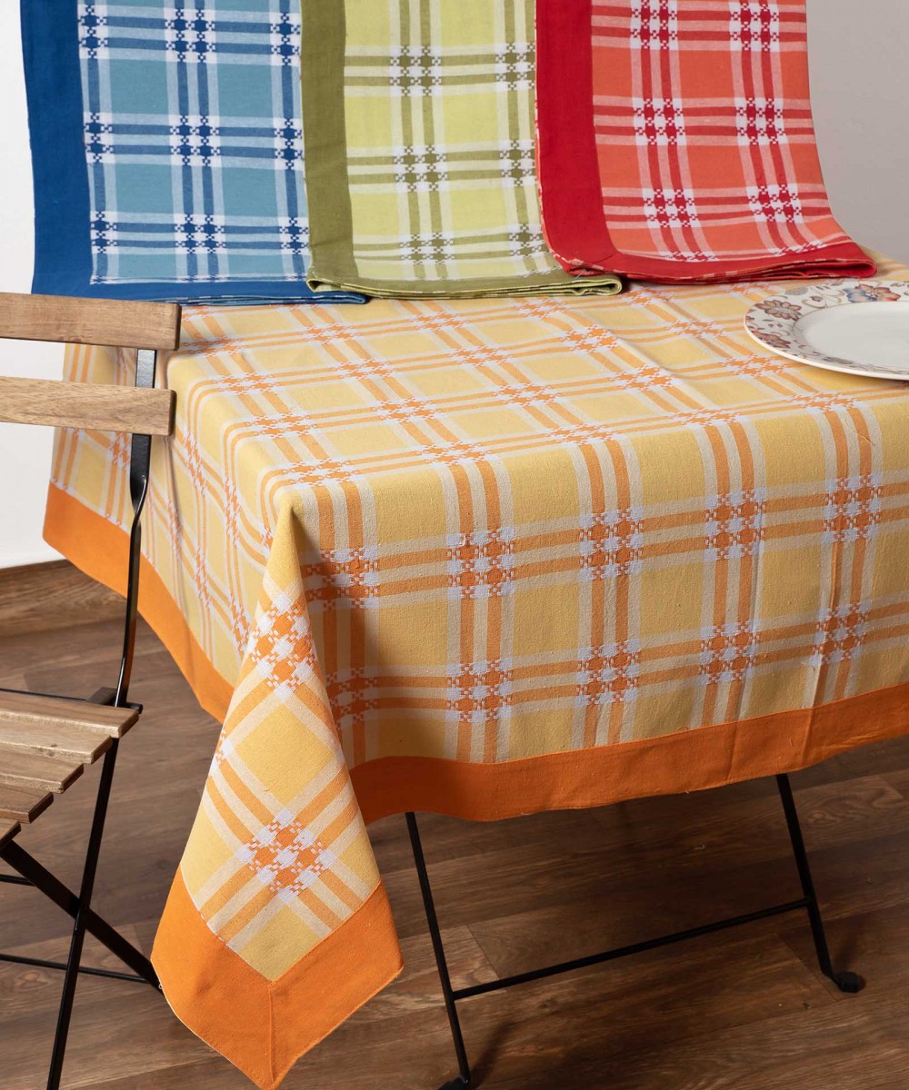 tablecloths (140cm x 240cm) moda white checkered green