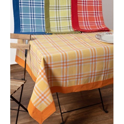 tablecloths (140cm x 240cm) moda white checkered green 