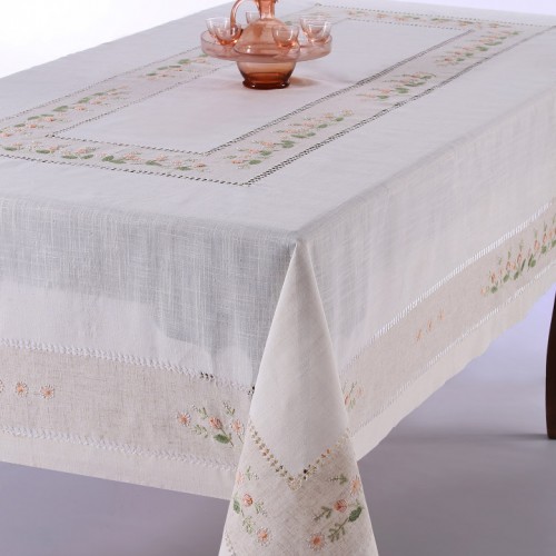 Handmade tablecloth 9858 (170cm x 270cm) pink