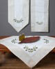 Tablecloth bg23a (135cm x 175cm) oval ivory with black olive