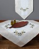 Tablecloth bg23a (135cm x 175cm) ivory with yellow olive