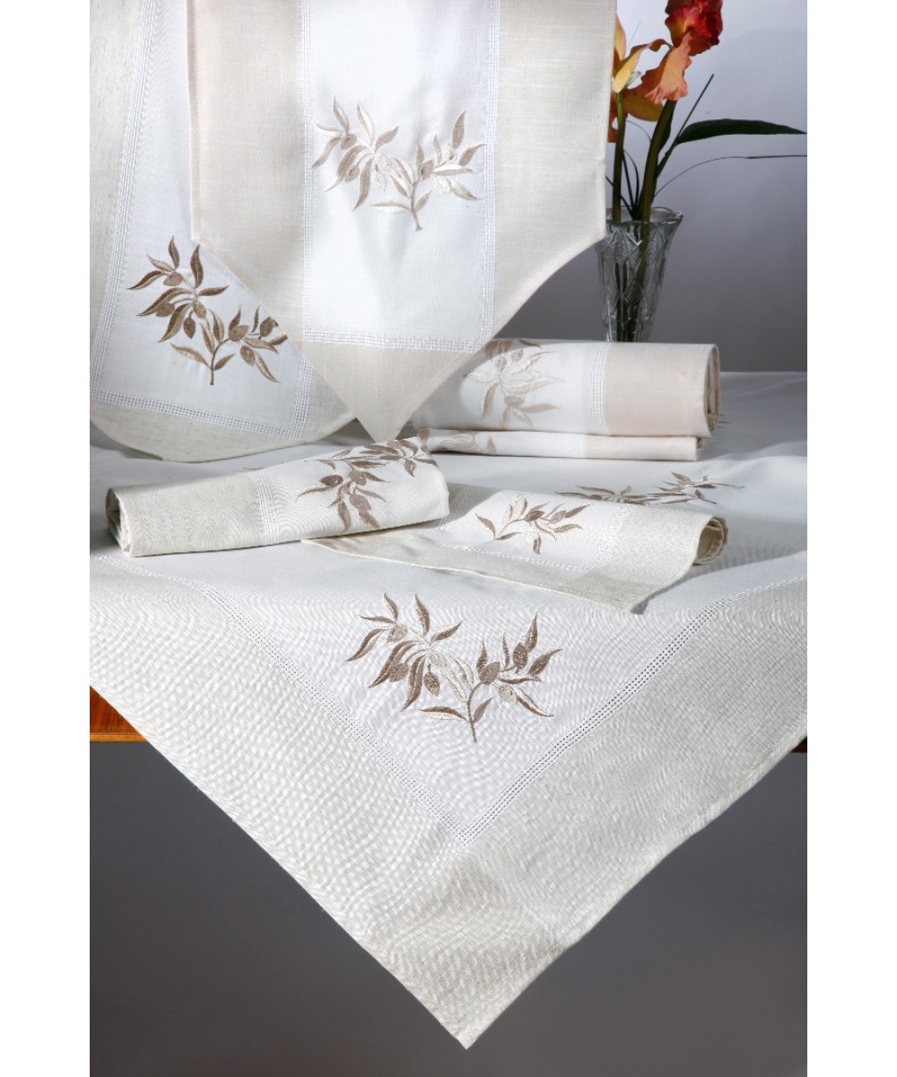 Tablecloth N5 (160cm x 210cm) oval ivory