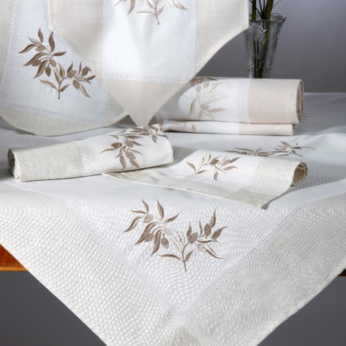 Tablecloth N5 (160cm x 210cm) oval ivory