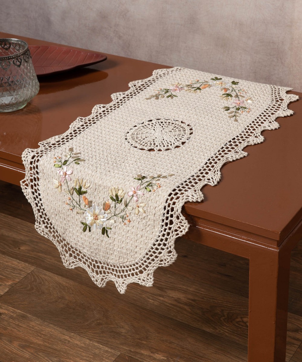 Rococo and knitted crossbar (40cm x 90cm) 3509 oval