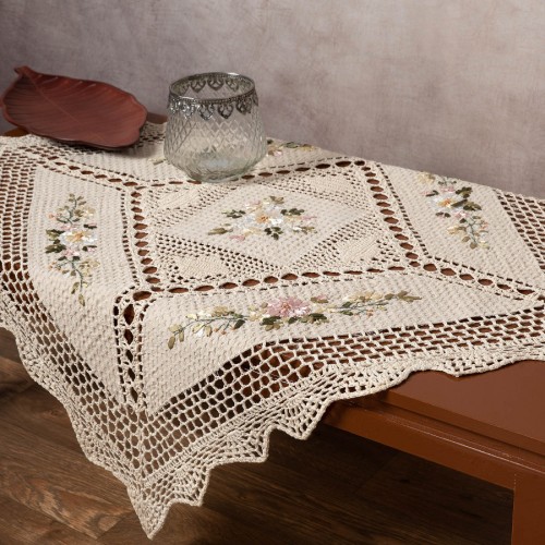 Rococo check and knit (85cm x 85cm) 3509 