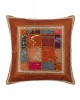 Antique pillow case with a sash (65cm x 65cm) brown