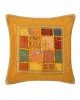 Antique pillowcase with sash (65cm x 65cm) dark yellow