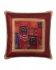 Antique pillowcase with sash (65cm x 65cm) burgundy