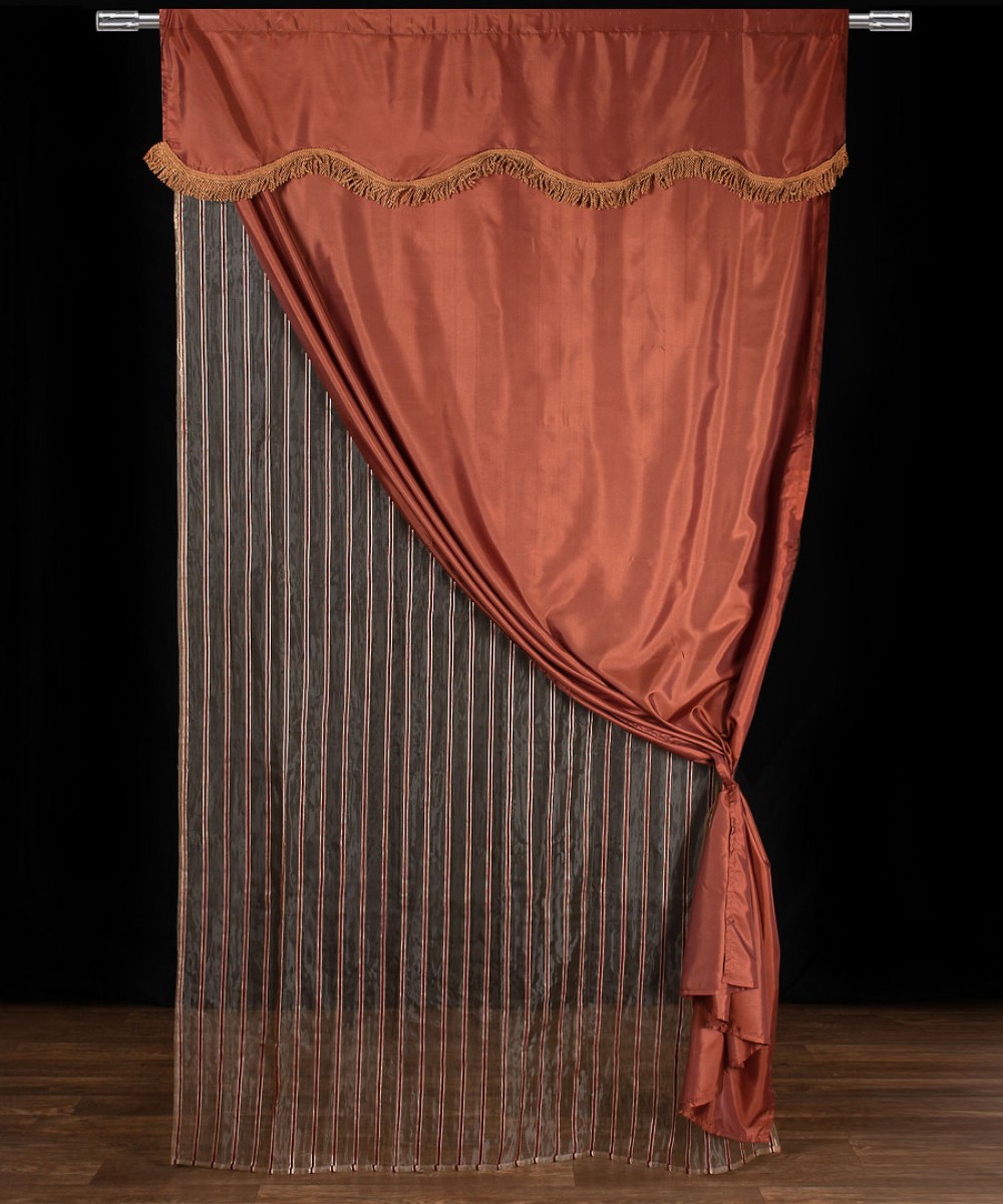 Maria curtain (150cm x 280cm) with brown tunnel